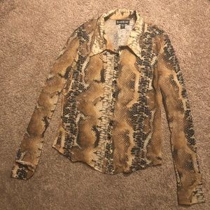 Sheer Snake Print Blouse